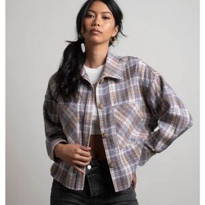 Plaid Button-Up Jacket